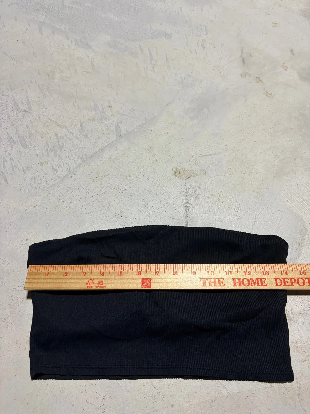 Aerie Black Ribbed swim Bandeau Top large